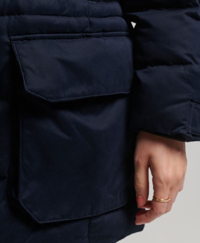 jaqueta parka microfibra expedição mulheres marinha roupas Superdry 2208H3658