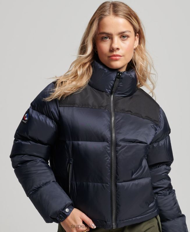 jaqueta puffer código sportstyle mulheres marinha roupas Superdry 2208H5507