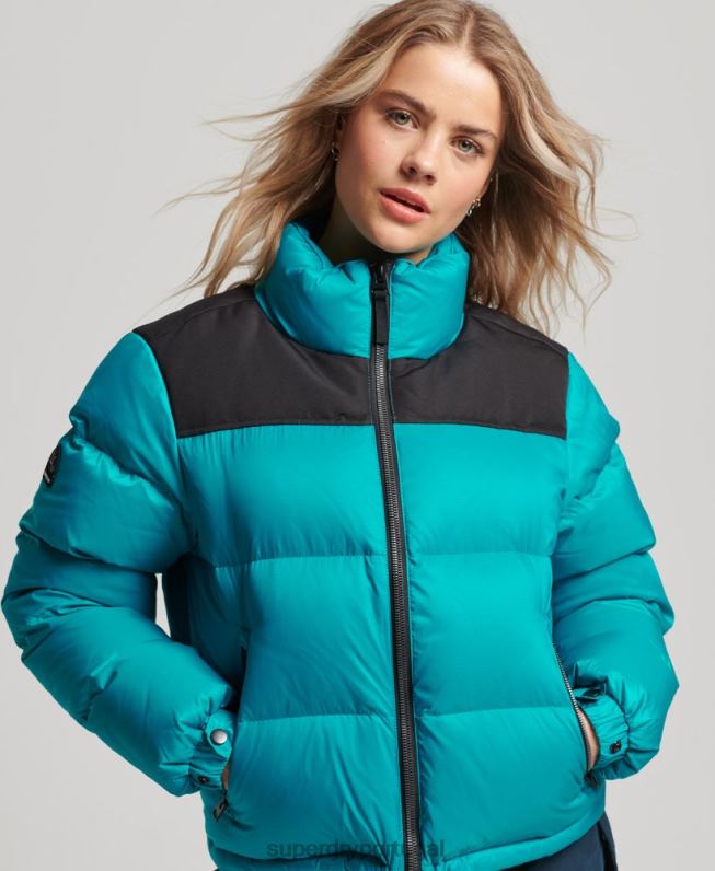 jaqueta puffer código sportstyle mulheres verde roupas Superdry 2208H5631