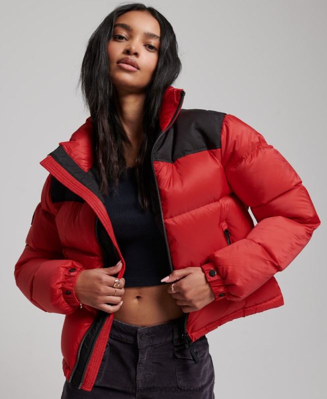 jaqueta puffer código sportstyle mulheres vermelho roupas Superdry 2208H5524