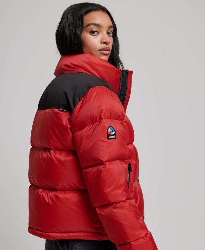 jaqueta puffer código sportstyle mulheres vermelho roupas Superdry 2208H5524