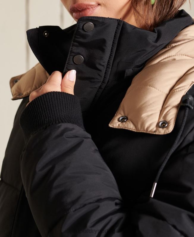 jaqueta puffer montanha grande mulheres azul escuro roupas Superdry 2208H5566
