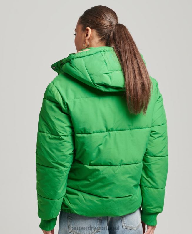 jaqueta puffer montanha grande mulheres verde roupas Superdry 2208H5453