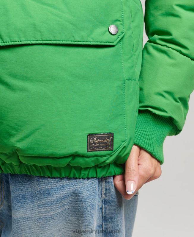 jaqueta puffer montanha grande mulheres verde roupas Superdry 2208H5453