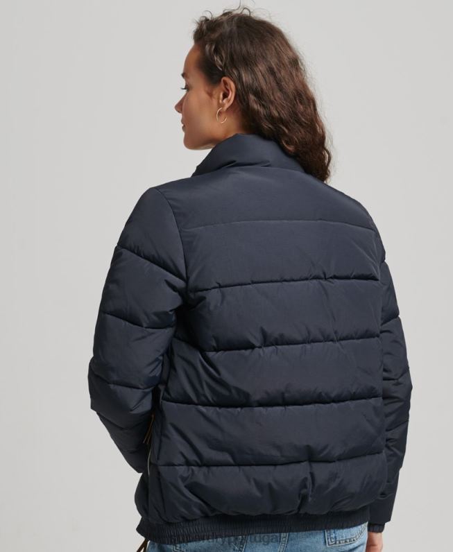 jaqueta puffer montanha vintage mulheres marinha roupas Superdry 2208H5441