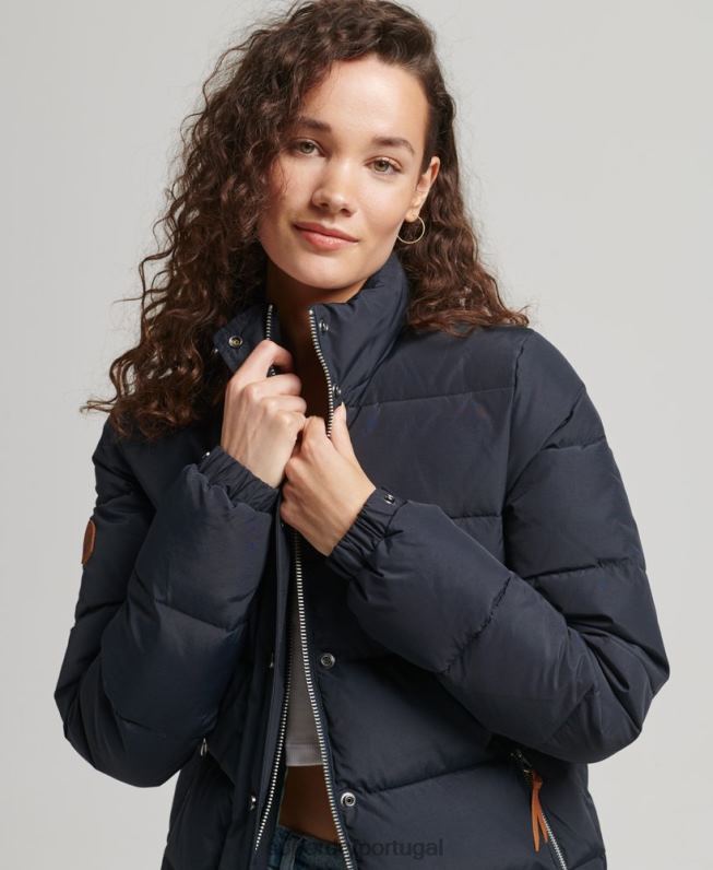 jaqueta puffer montanha vintage mulheres marinha roupas Superdry 2208H5441