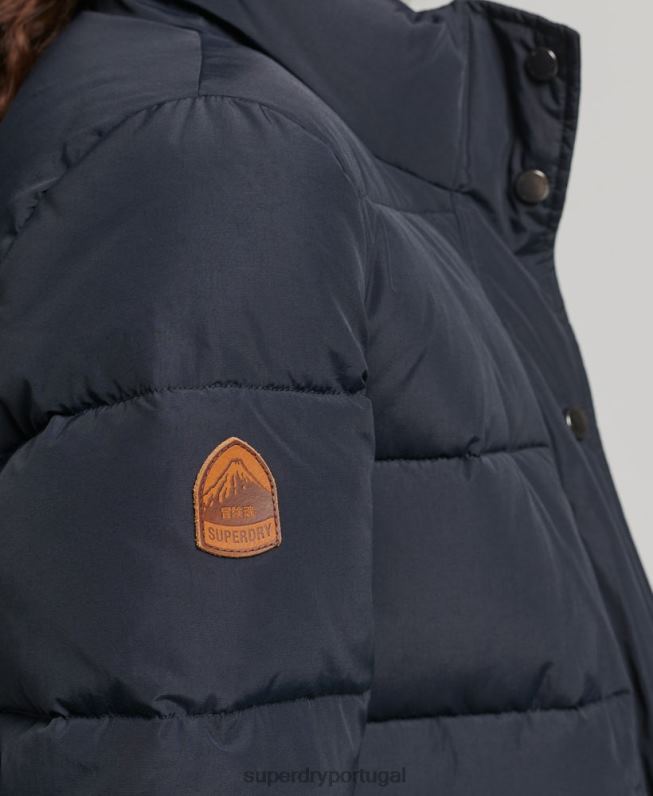 jaqueta puffer montanha vintage mulheres marinha roupas Superdry 2208H5441