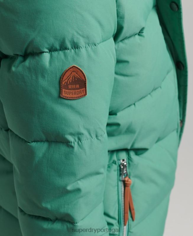 jaqueta puffer montanha vintage mulheres verde roupas Superdry 2208H3608
