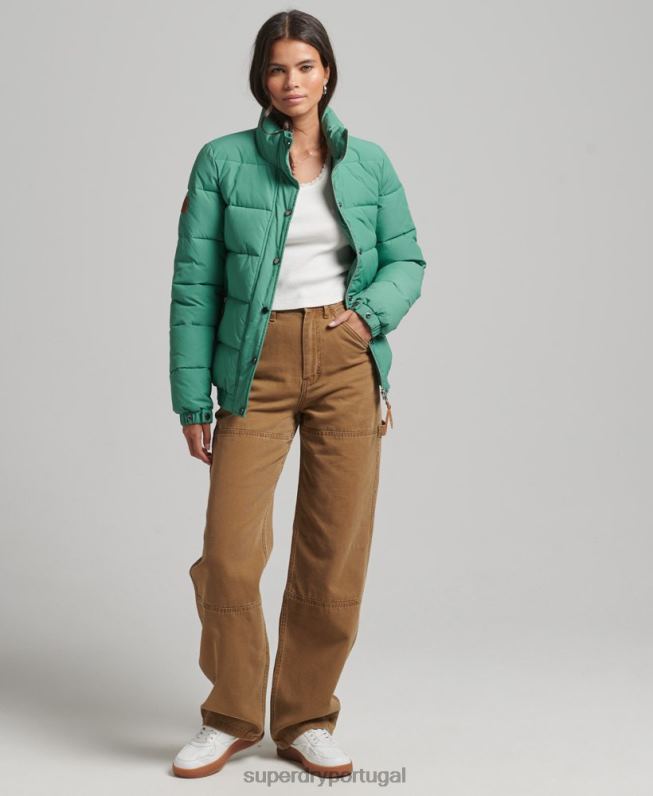 jaqueta puffer montanha vintage mulheres verde roupas Superdry 2208H3608