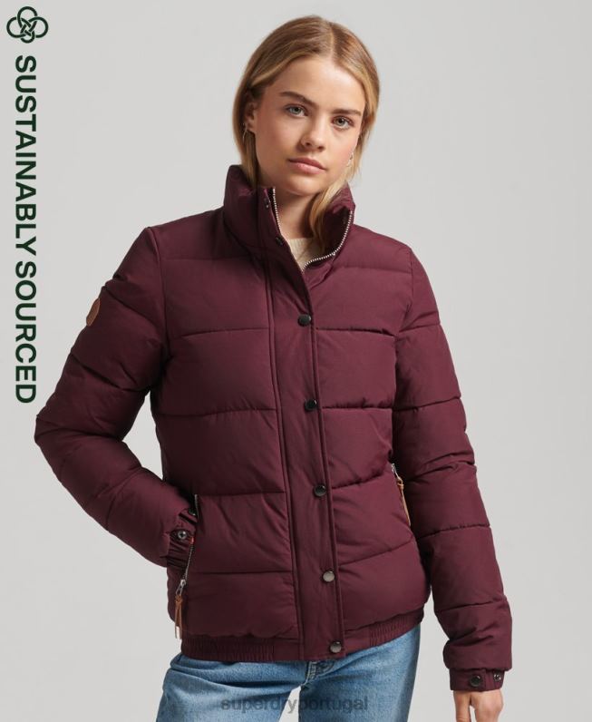 jaqueta puffer montanha vintage mulheres vermelho roupas Superdry 2208H3697