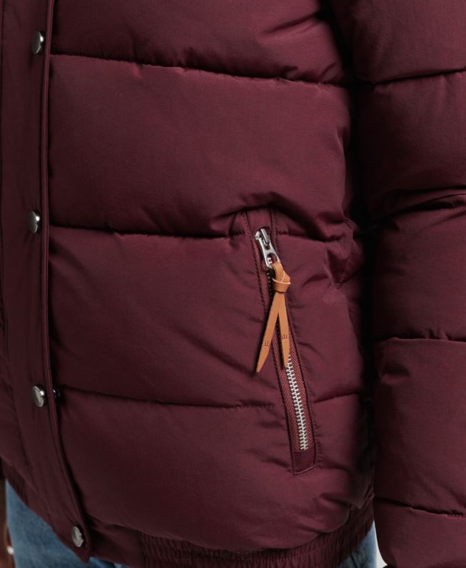 jaqueta puffer montanha vintage mulheres vermelho roupas Superdry 2208H3697