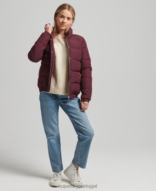 jaqueta puffer montanha vintage mulheres vermelho roupas Superdry 2208H3697