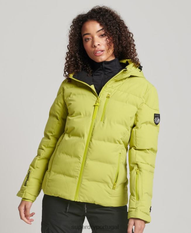 jaqueta puffer motion pro mulheres amarelo roupas Superdry 2208H3549