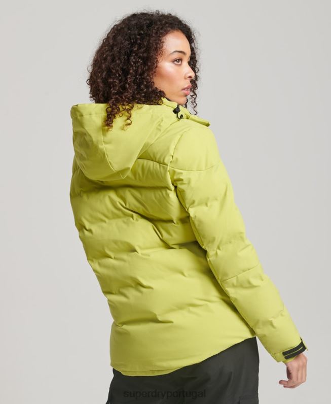 jaqueta puffer motion pro mulheres amarelo roupas Superdry 2208H3549