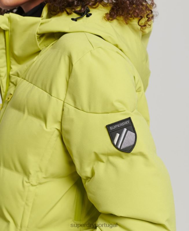 jaqueta puffer motion pro mulheres amarelo roupas Superdry 2208H3549