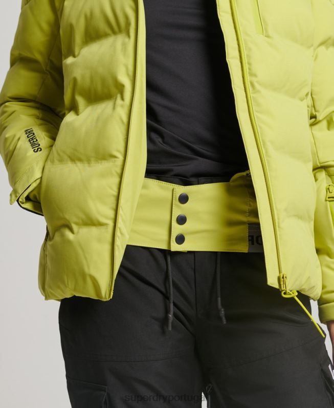 jaqueta puffer motion pro mulheres amarelo roupas Superdry 2208H3549