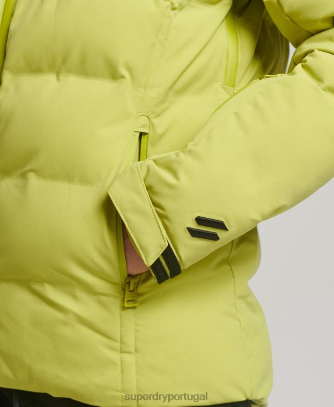 jaqueta puffer motion pro mulheres amarelo roupas Superdry 2208H3549