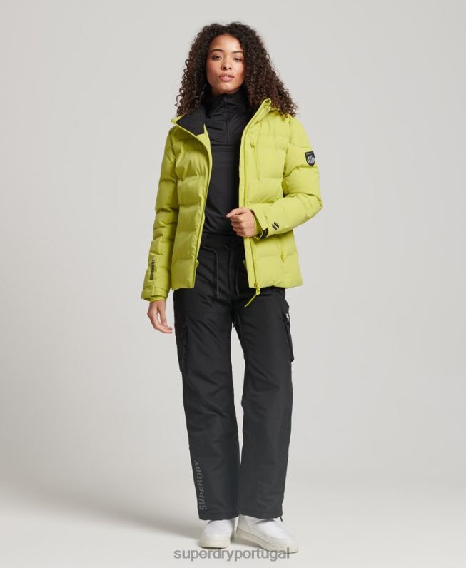 jaqueta puffer motion pro mulheres amarelo roupas Superdry 2208H3549