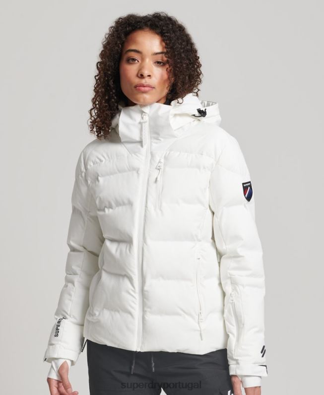 jaqueta puffer motion pro mulheres branco roupas Superdry 2208H3638