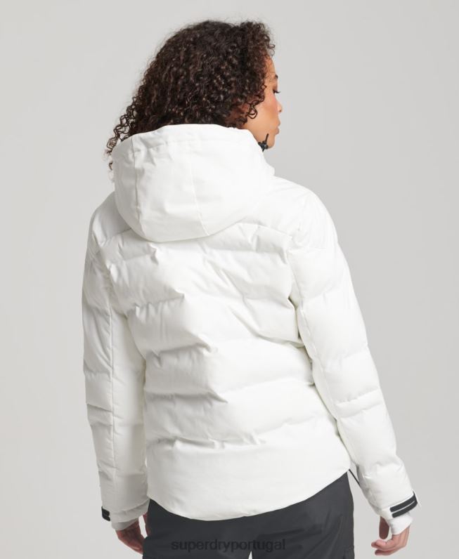 jaqueta puffer motion pro mulheres branco roupas Superdry 2208H3638