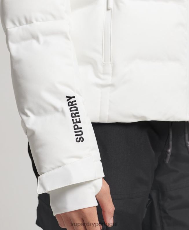jaqueta puffer motion pro mulheres branco roupas Superdry 2208H3638