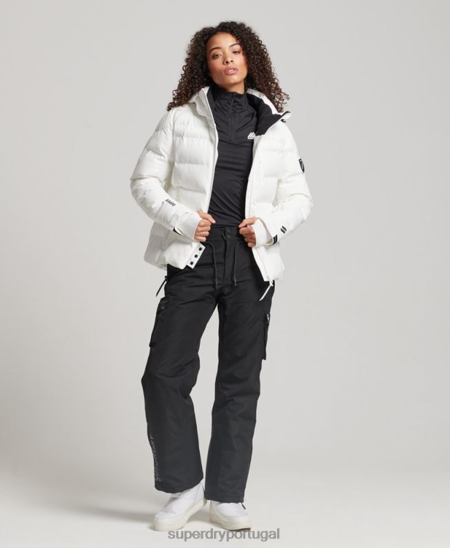 jaqueta puffer motion pro mulheres branco roupas Superdry 2208H3638