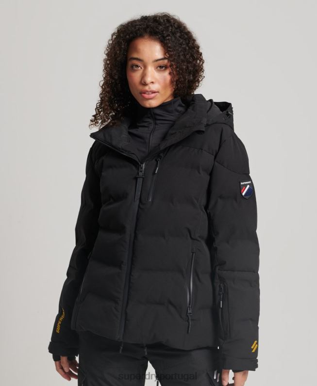 jaqueta puffer motion pro mulheres preto roupas Superdry 2208H3637