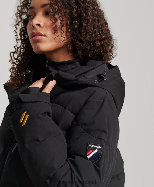 jaqueta puffer motion pro mulheres preto roupas Superdry 2208H3637