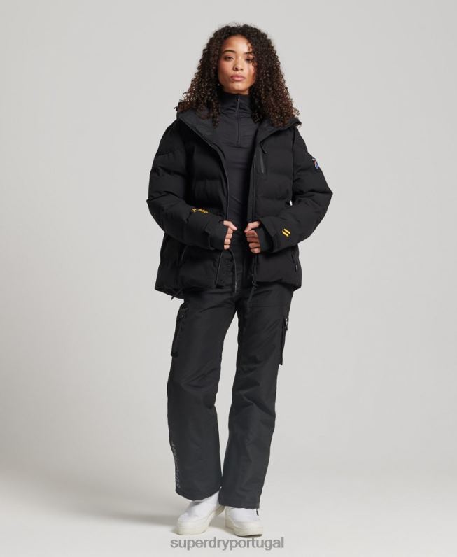 jaqueta puffer motion pro mulheres preto roupas Superdry 2208H3637