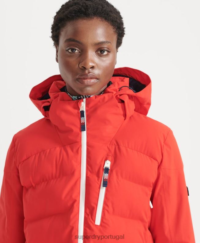 jaqueta puffer motion pro mulheres vermelho roupas Superdry 2208H3832
