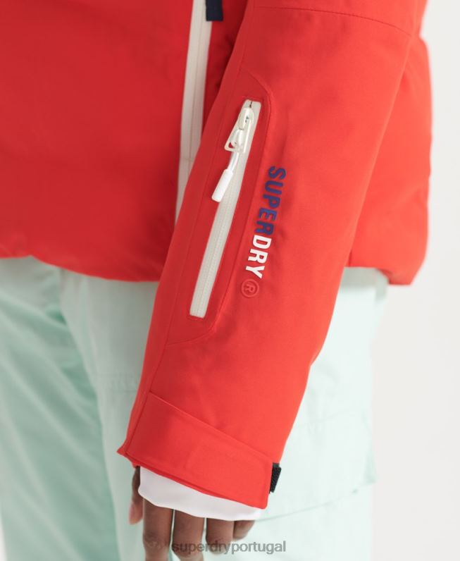 jaqueta puffer motion pro mulheres vermelho roupas Superdry 2208H3832