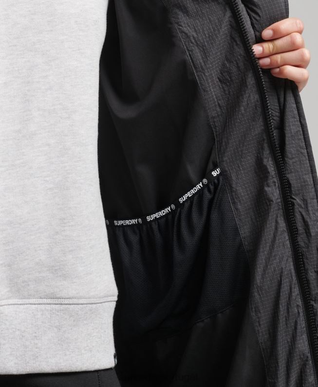 jaqueta puffer palangre ripstop mulheres preto roupas Superdry 2208H3729