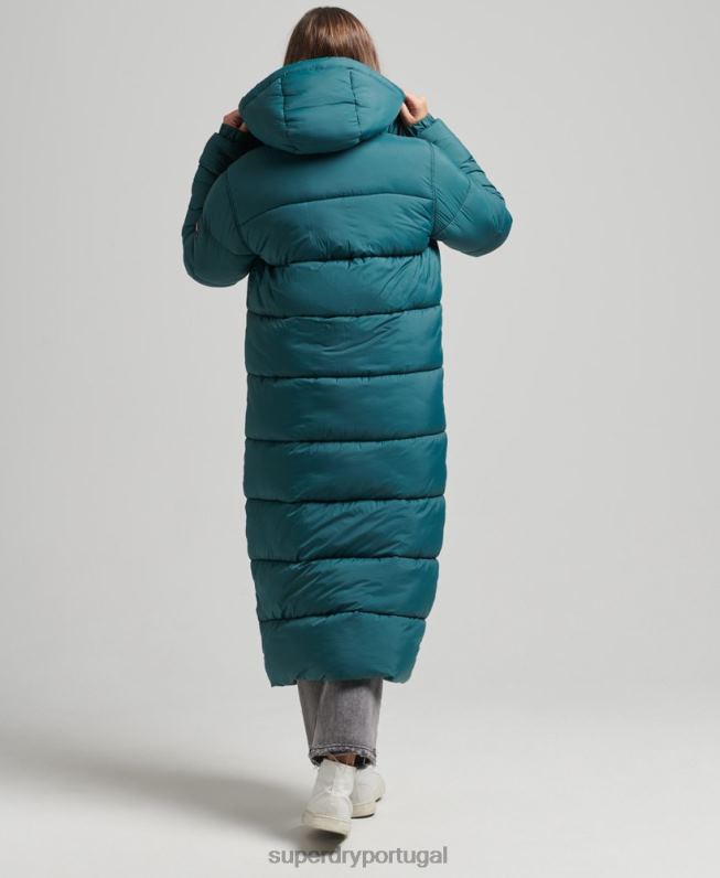 jaqueta puffer palangre ripstop mulheres verde roupas Superdry 2208H3603