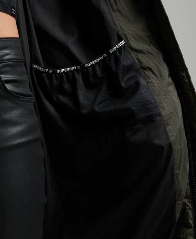 jaqueta puffer palangre ripstop mulheres verde roupas Superdry 2208H3755