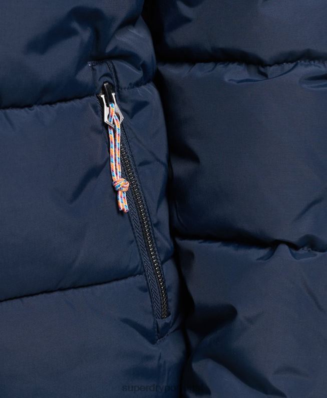 jaqueta puffer retrô source mulheres marinha roupas Superdry 2208H5439