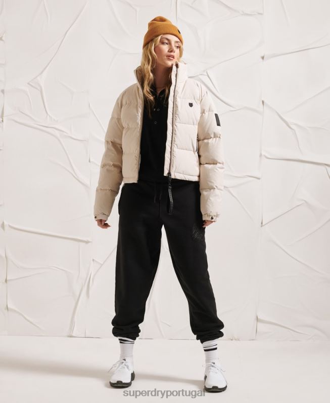 jaqueta puffer yama-no-kami mulheres cinza claro roupas Superdry 2208H5730