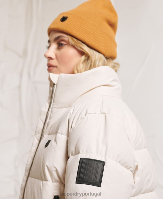 jaqueta puffer yama-no-kami mulheres cinza claro roupas Superdry 2208H5730