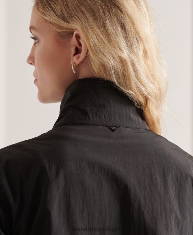 jaqueta ripstop 6 bolsos mulheres preto roupas Superdry 2208H5641