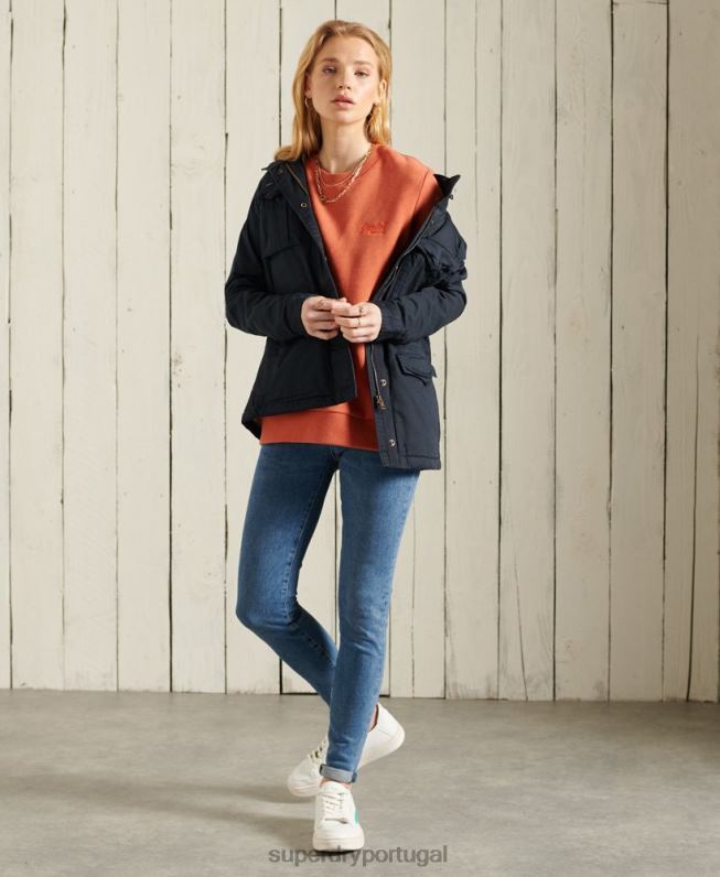 jaqueta rookie borg clássica mulheres marinha roupas Superdry 2208H5583
