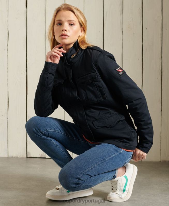 jaqueta rookie borg clássica mulheres marinha roupas Superdry 2208H5583