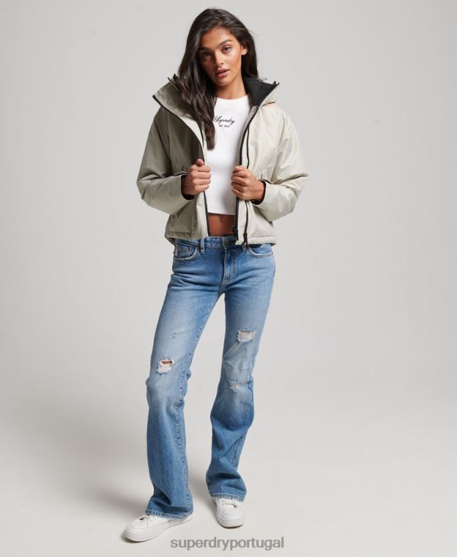 jaqueta sd-windcheater mulheres cinza roupas Superdry 2208H3519