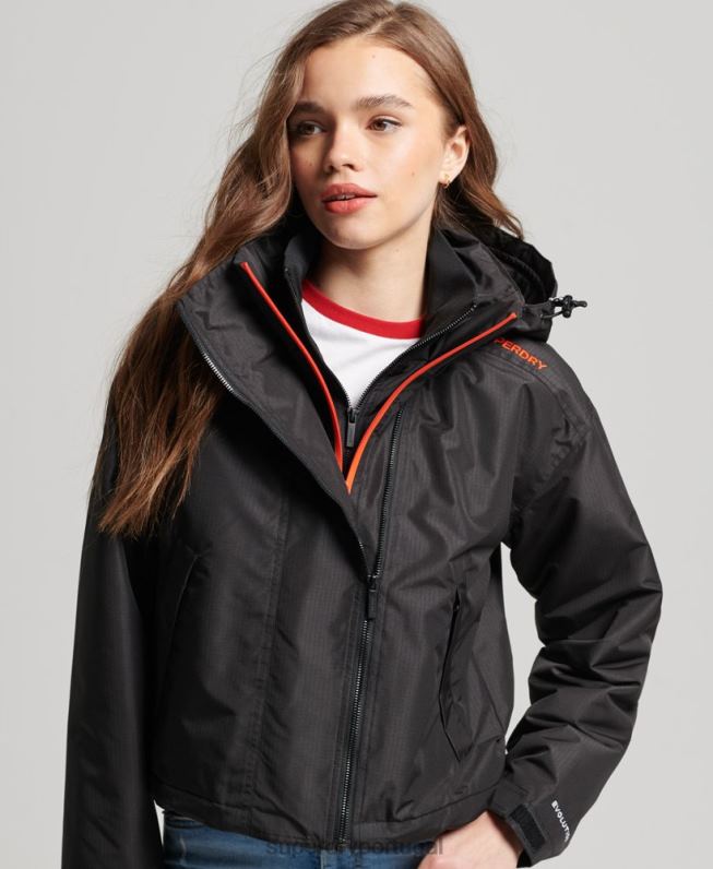 jaqueta sd-windcheater mulheres preto roupas Superdry 2208H3551