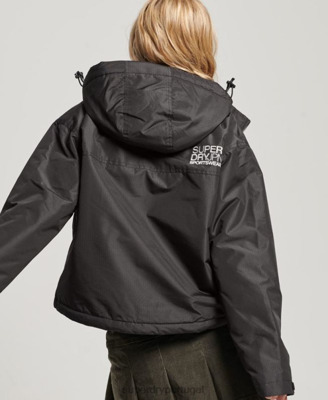 jaqueta sd-windcheater mulheres preto roupas Superdry 2208H3557