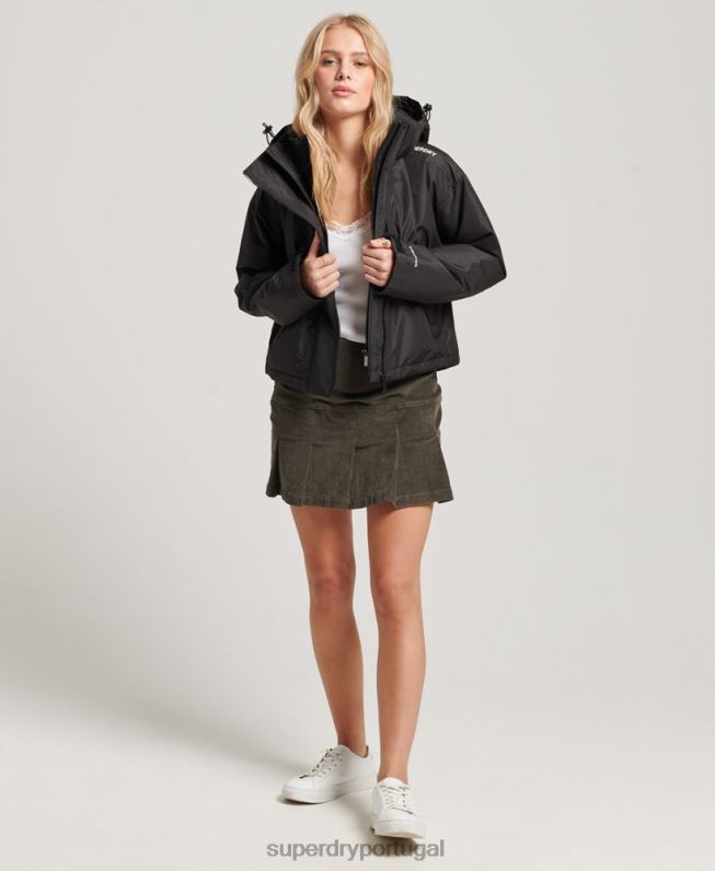 jaqueta sd-windcheater mulheres preto roupas Superdry 2208H3557
