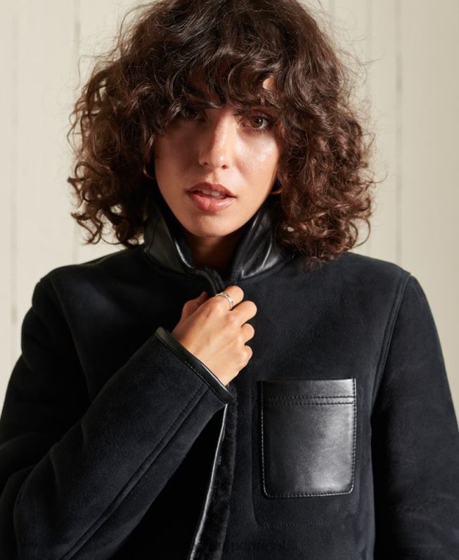 jaqueta shearling chore mulheres preto roupas Superdry 2208H5546