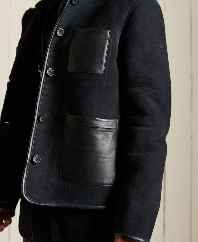 jaqueta shearling chore mulheres preto roupas Superdry 2208H5546