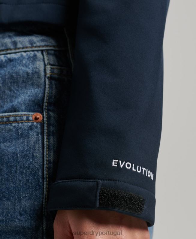 jaqueta softshell com capuz code trekker mulheres marinha roupas Superdry 2208H3524