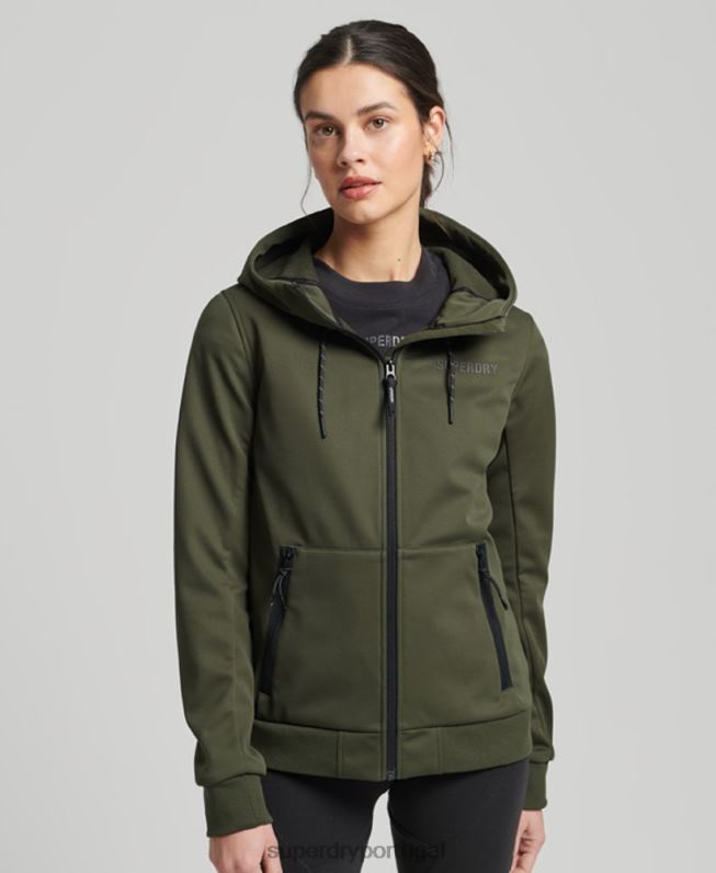 jaqueta softshell tech mulheres caqui roupas Superdry 2208H5614