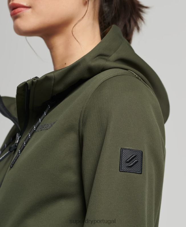 jaqueta softshell tech mulheres caqui roupas Superdry 2208H5614