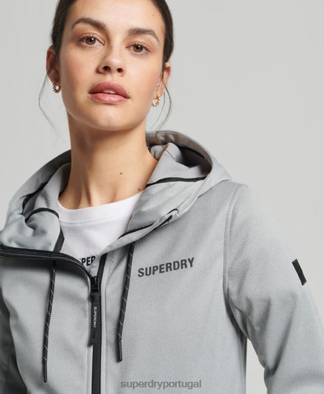 jaqueta softshell tech mulheres cinza roupas Superdry 2208H5411